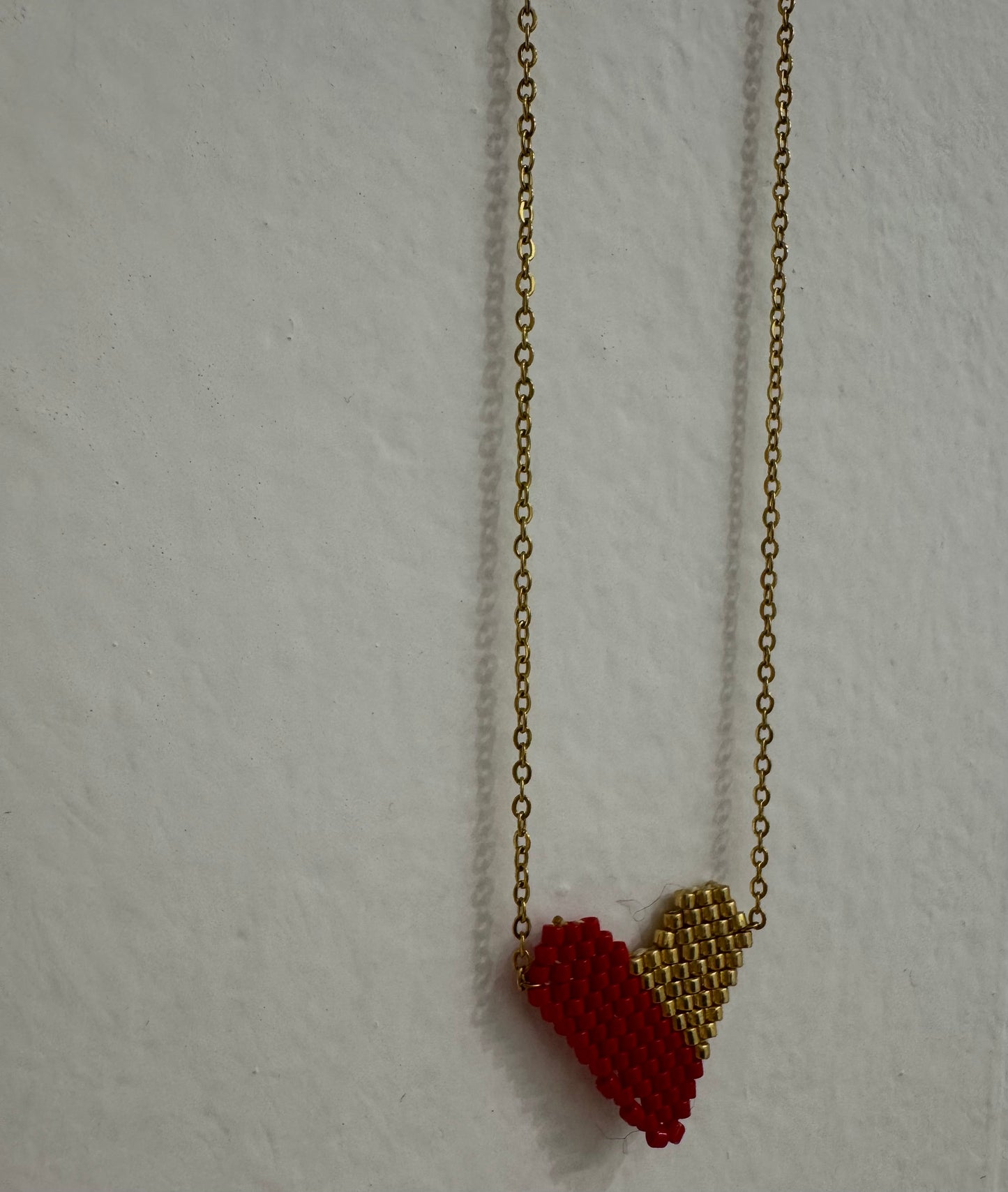 Half Red Heart Necklace