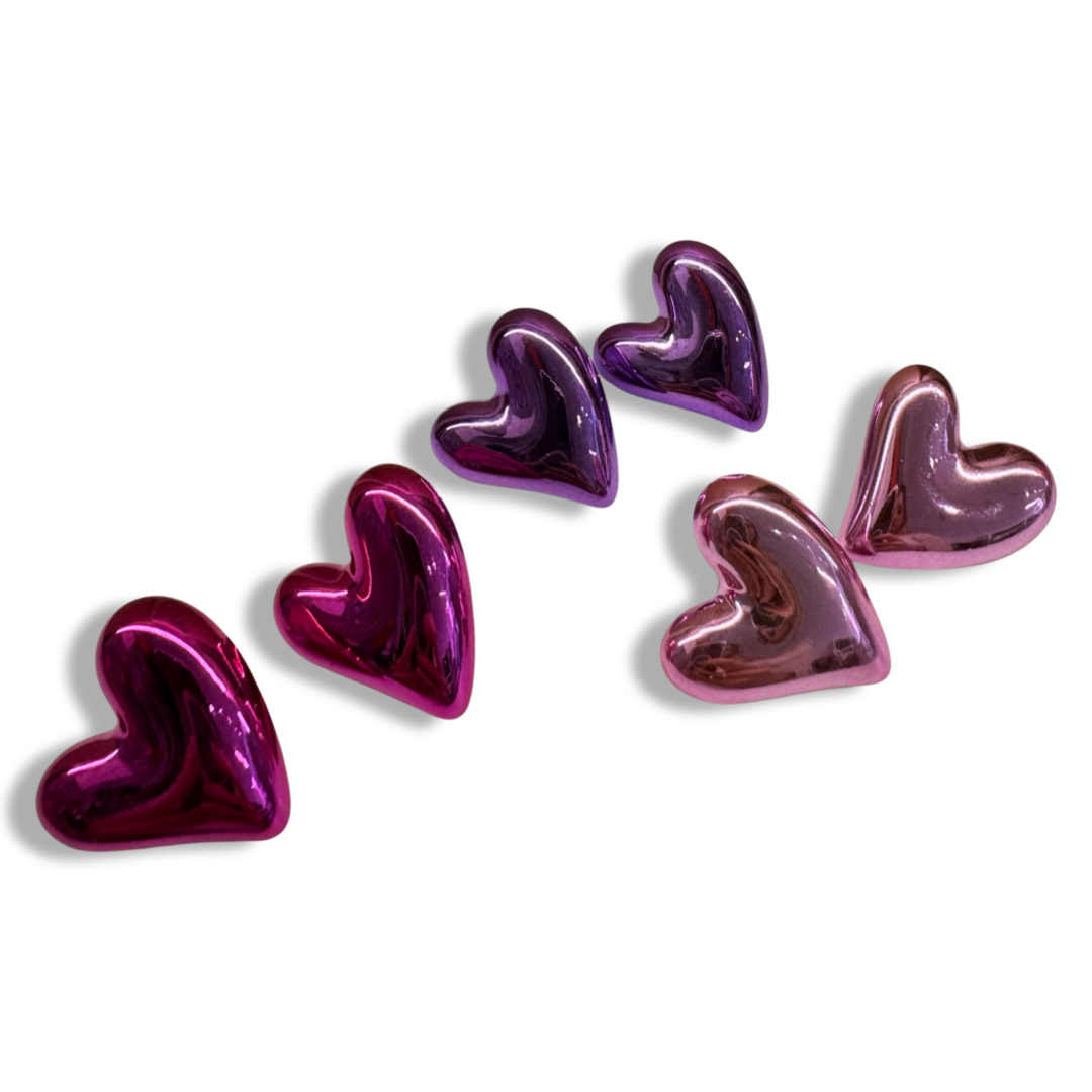 Σκουλαρίκια “shiny lov” Μωβ