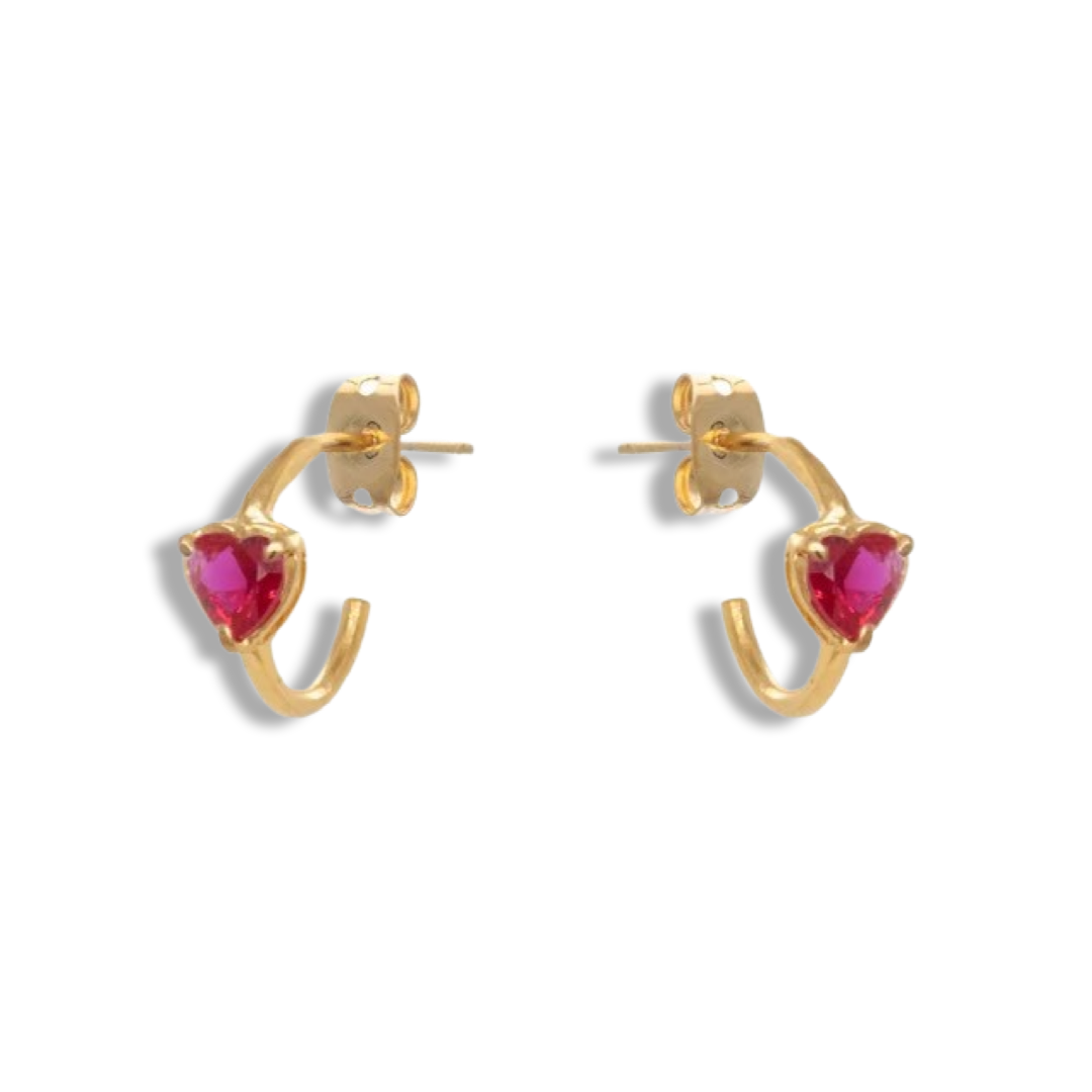 Love zircon earrings (τριανταφυλλί)