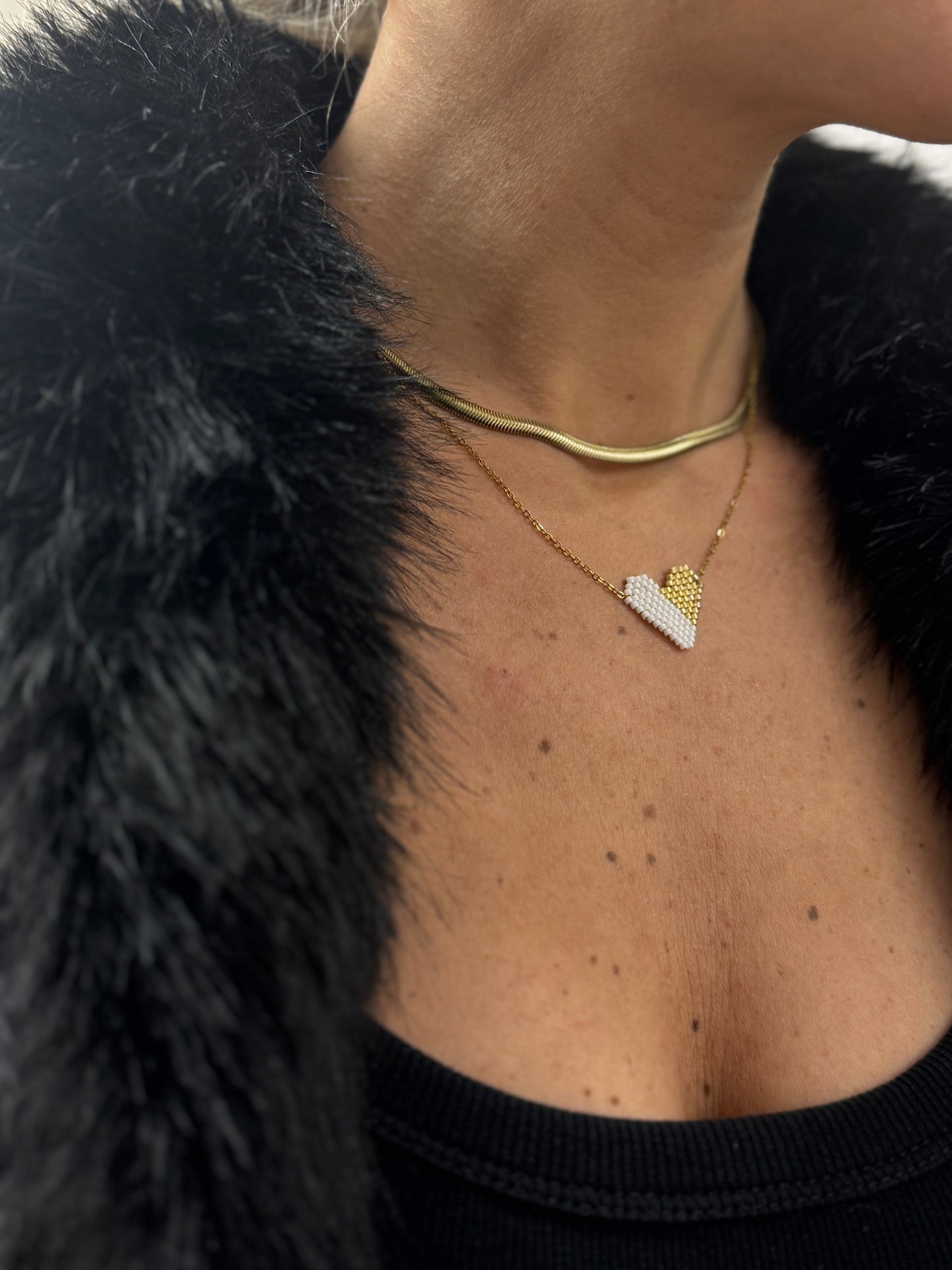 Half White Necklace