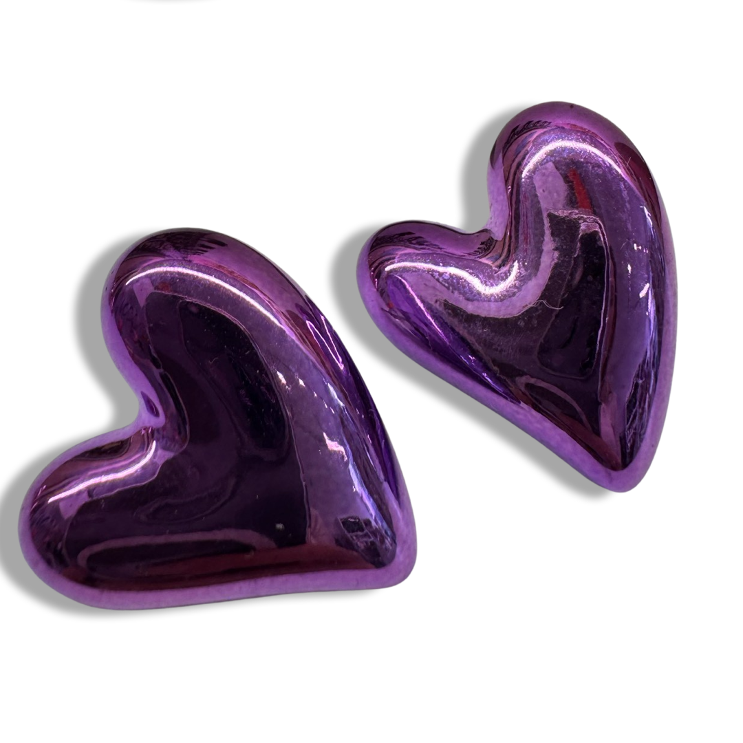 Σκουλαρίκια “shiny lov” Μωβ