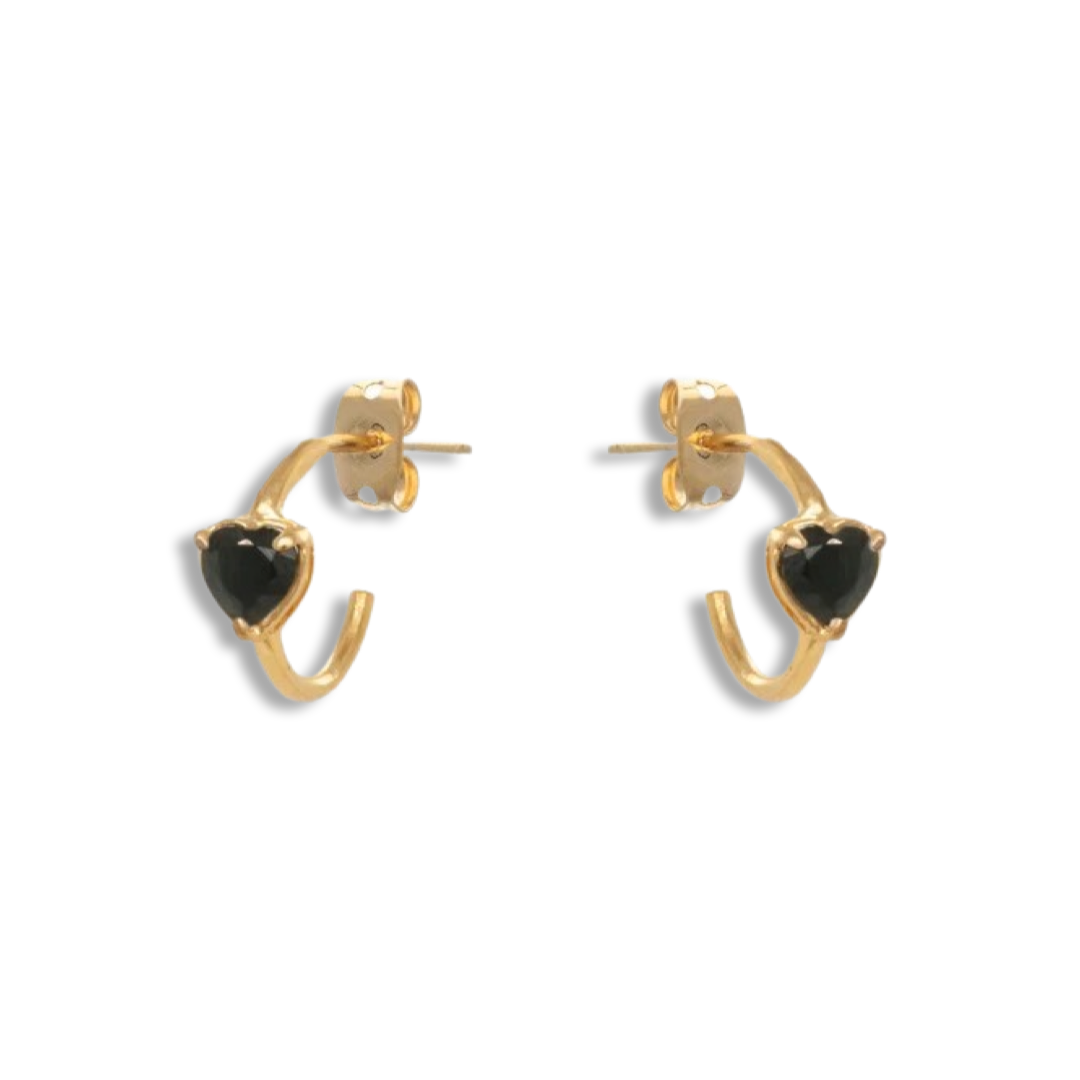 Love zircon Earrings (black)