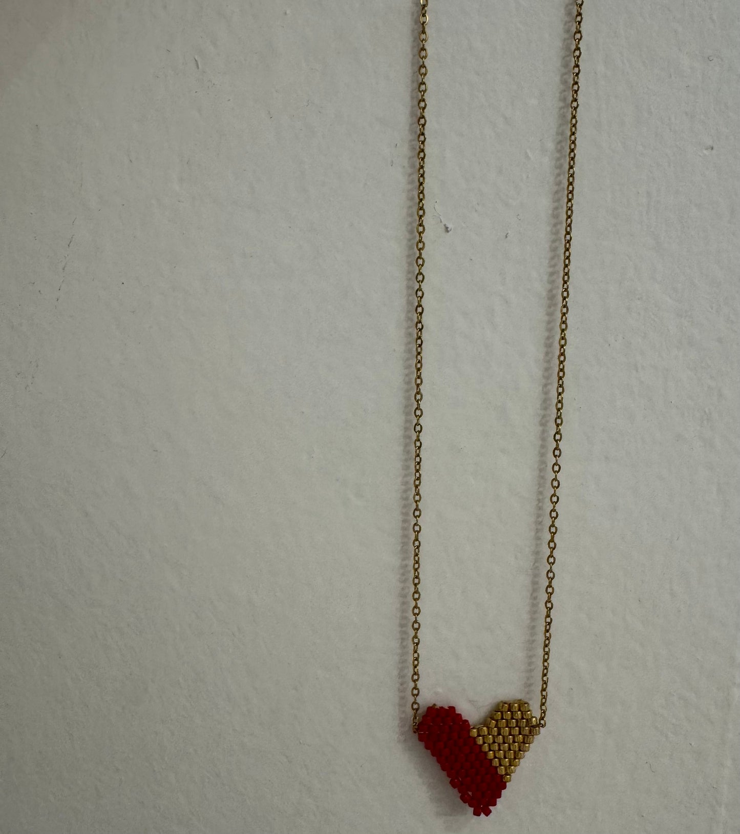 Half Red Heart Necklace
