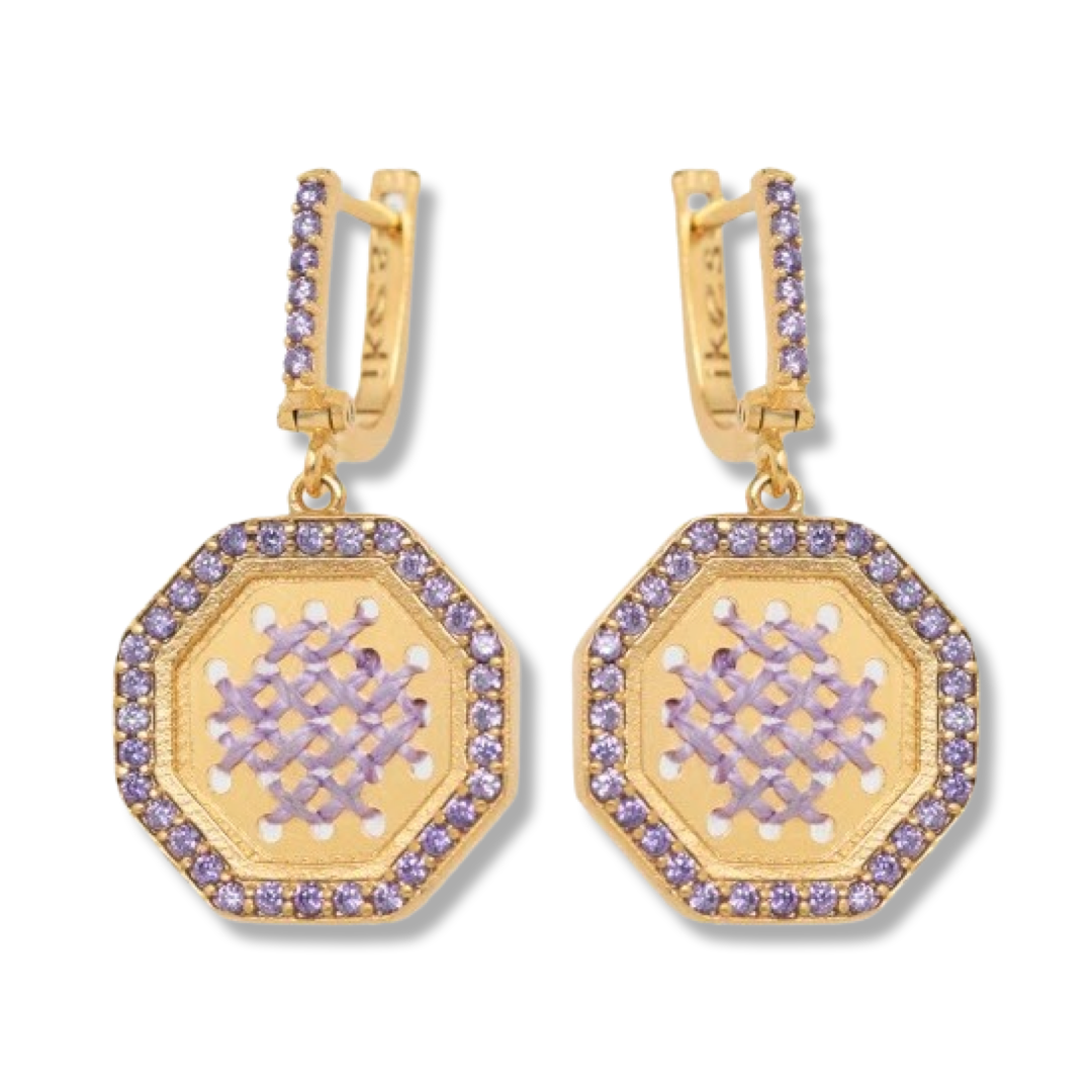 Earrings Motivo Zircon Lilac