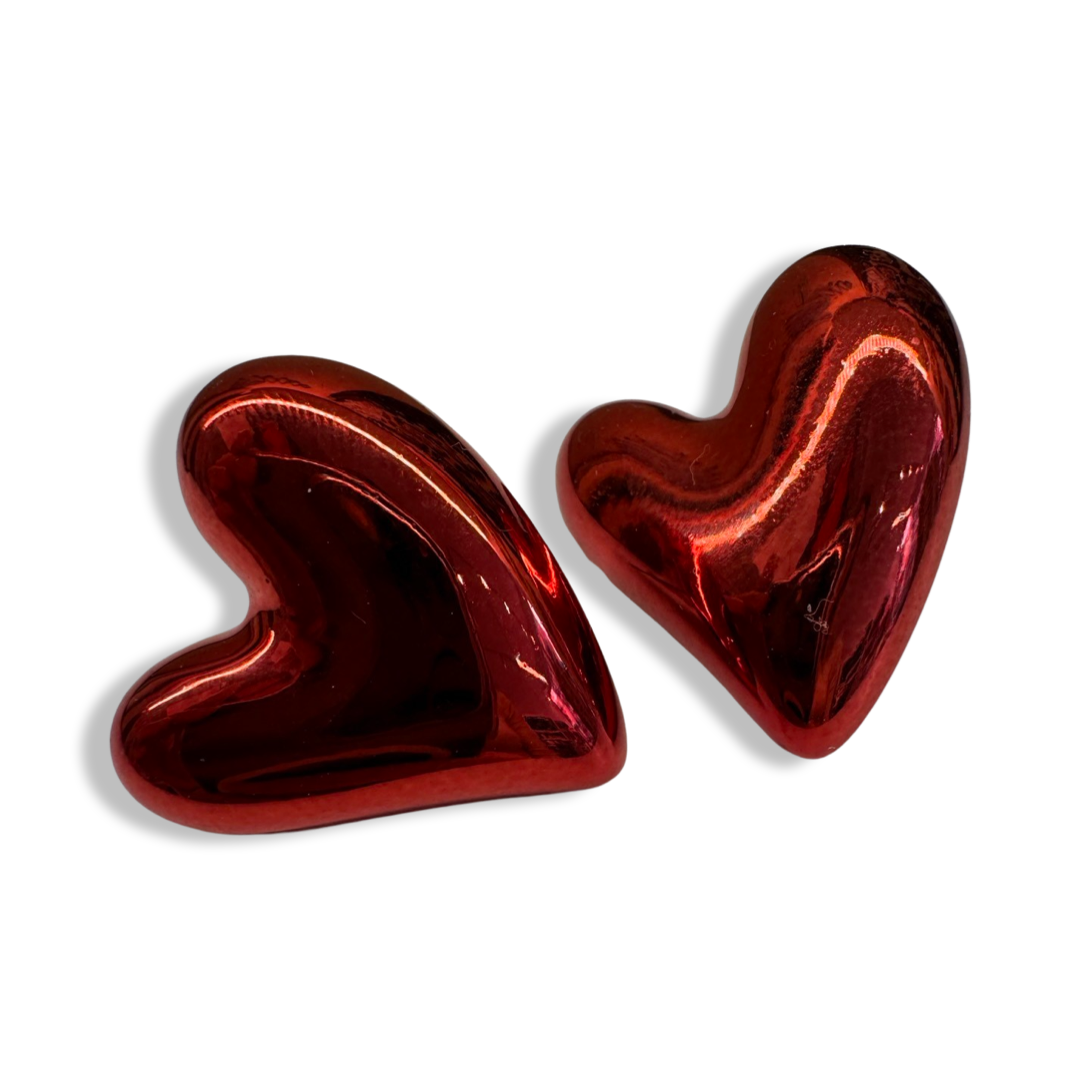 Σκουλαρίκια “shiny lov” κόκκινο