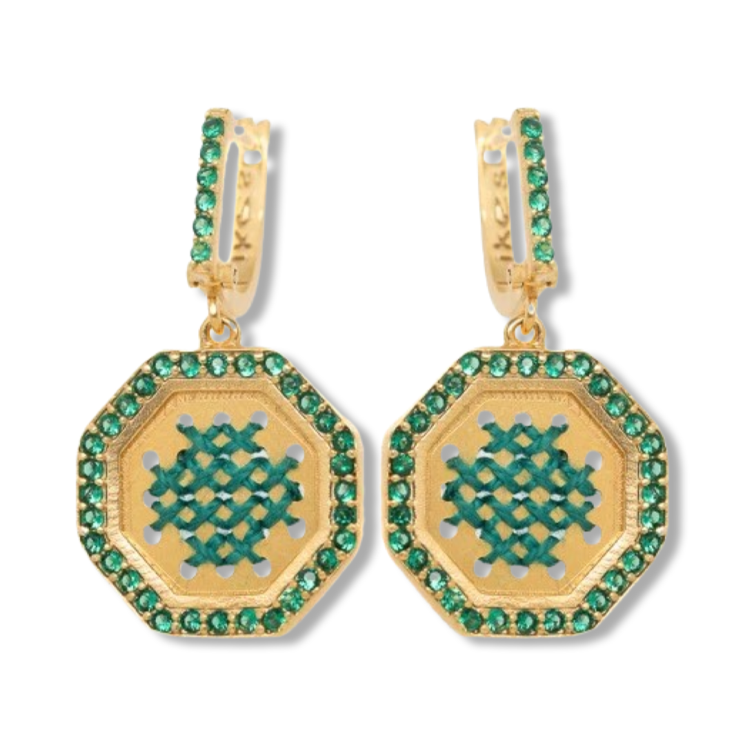 Earrings Motivo Zircon green