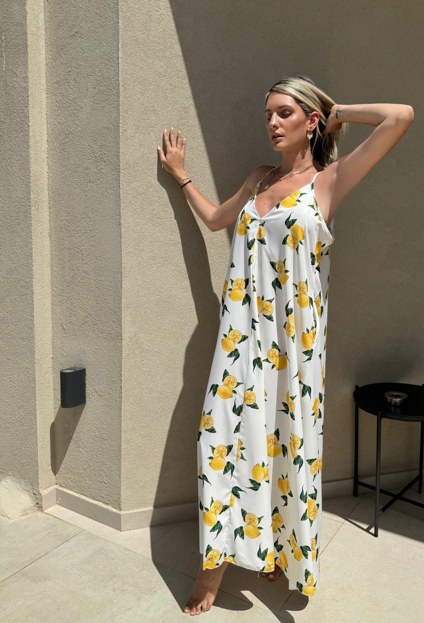 Aria Dress Lemons White