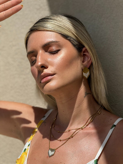 Rhombus Earrings White