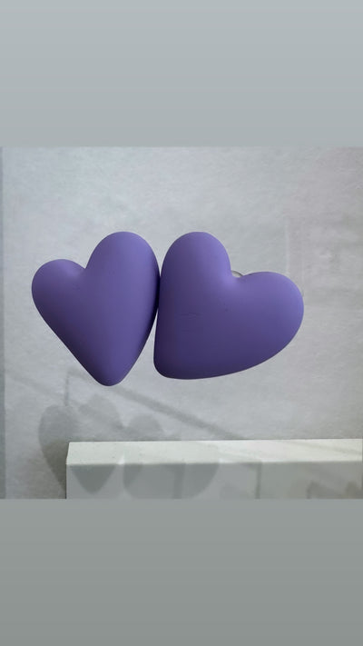 Σκουλαρίκια “lov hearts” Λιλά