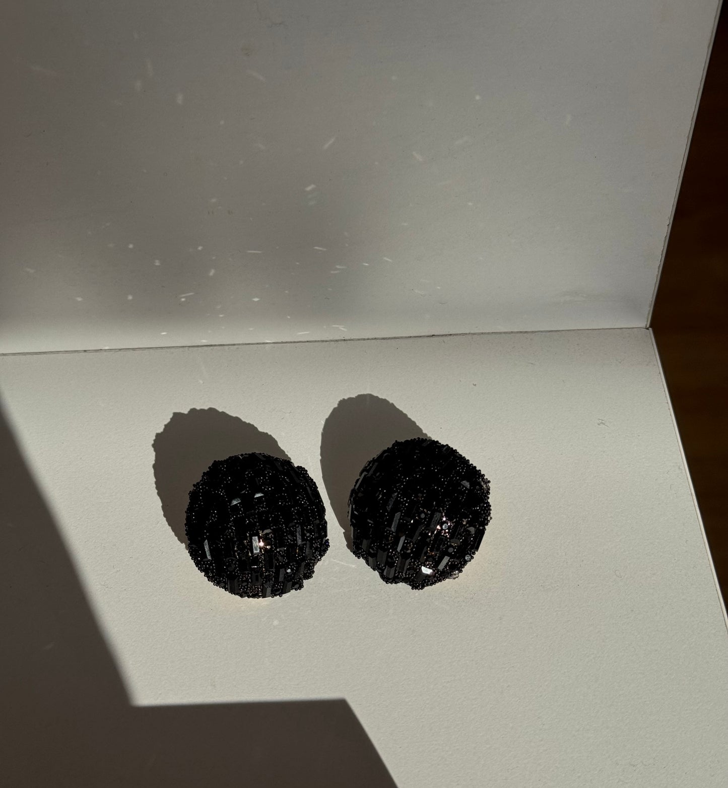 Black Discoball Earrings