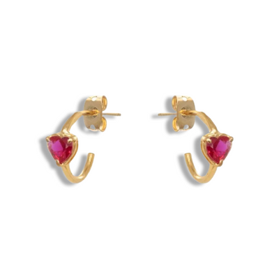 Love zircon earrings (τριανταφυλλί)