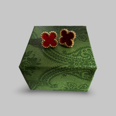 Flower Earrings Bordeaux