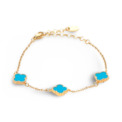 Royal 3 Flower Bracelet Τυρκουαζ