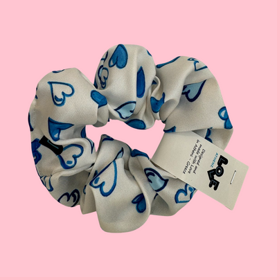 Blue Hearts Scrunchie