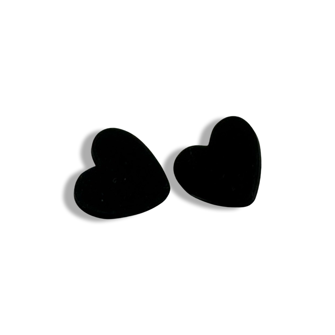 Σκουλαρίκια “mini lov hearts” Μαυρο