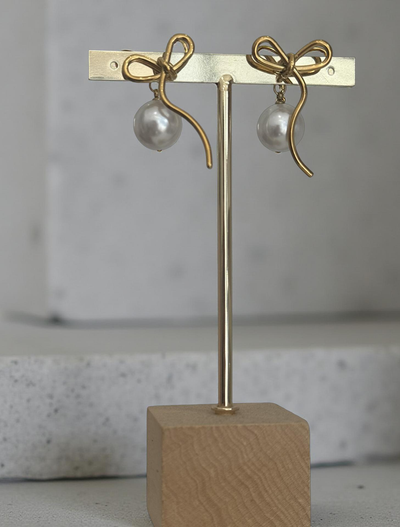 Gold Bow Earrings