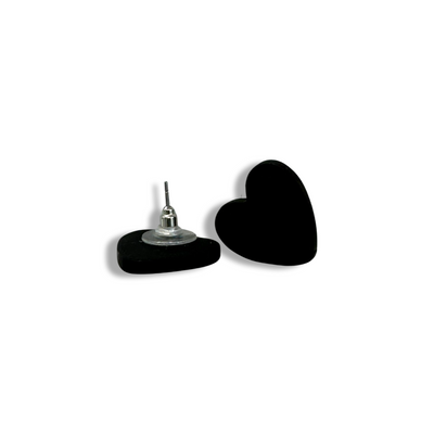 Σκουλαρίκια “mini lov hearts” Μαυρο