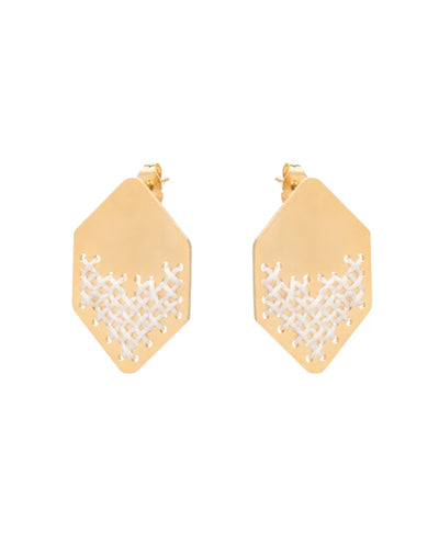 Rhombus Earrings White