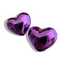Σκουλαρίκια «mini shiny lov hearts” μωβ