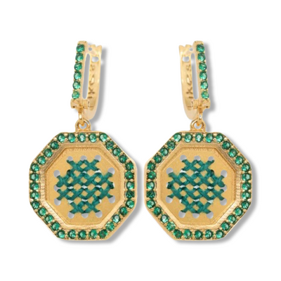 Earrings Motivo Zircon green