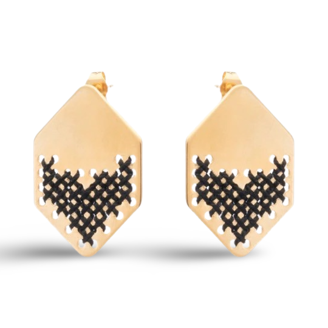 Σκουλαρίκια Kedima “rhombus” Black