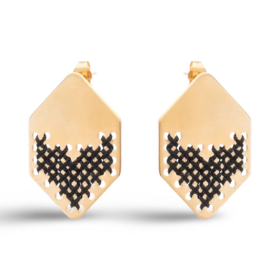 Σκουλαρίκια Kedima “rhombus” Black